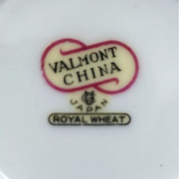 Valmont China Royal Wheat Porcelain Sugar Bowl W/ Lid & Creamer Set Japan 1950s - Picture 15 of 15